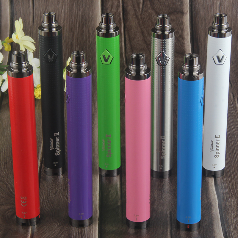 

Top Quality 510 Thread Vision spinner II 1650mAh vape batteries mods eGo-C Twist 3.3 4.8V variable voltage electronic cig battery