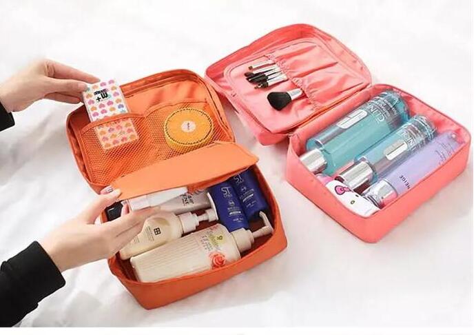

fashion gena travel make up cosmetic storage zipper bag case women men makeup bag toiletries travel kit jewelry organizer handbag, Multi