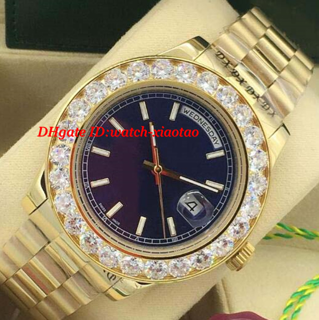 

Luxury Watches 2 Style Bigger Diamond Bezel Mens 228238 18k Yellow Gold Diamond Dial 44mm Automatic Fashion Men's Watch Wristwatch