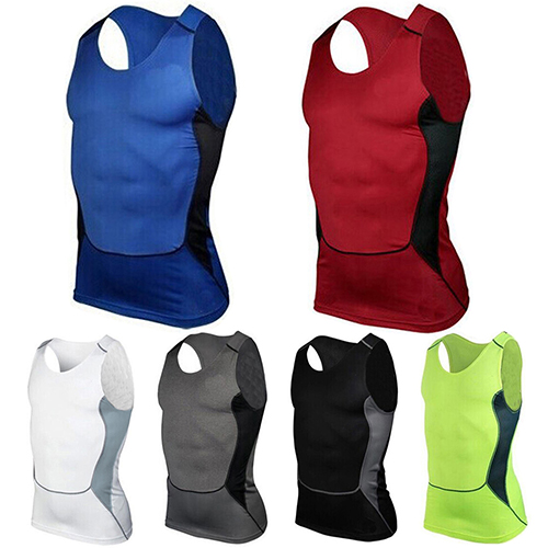 

Wholesale- New Arrival Men's Compression Sleeveless Tight Shirts Base Layer Vest Tank Top, Grey