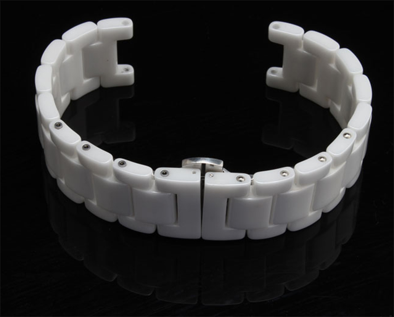 

Concave End Special Watch band Watch accessories Ceramic white watchband diamond general 16mm 18mm 20mm MENS WOMENS