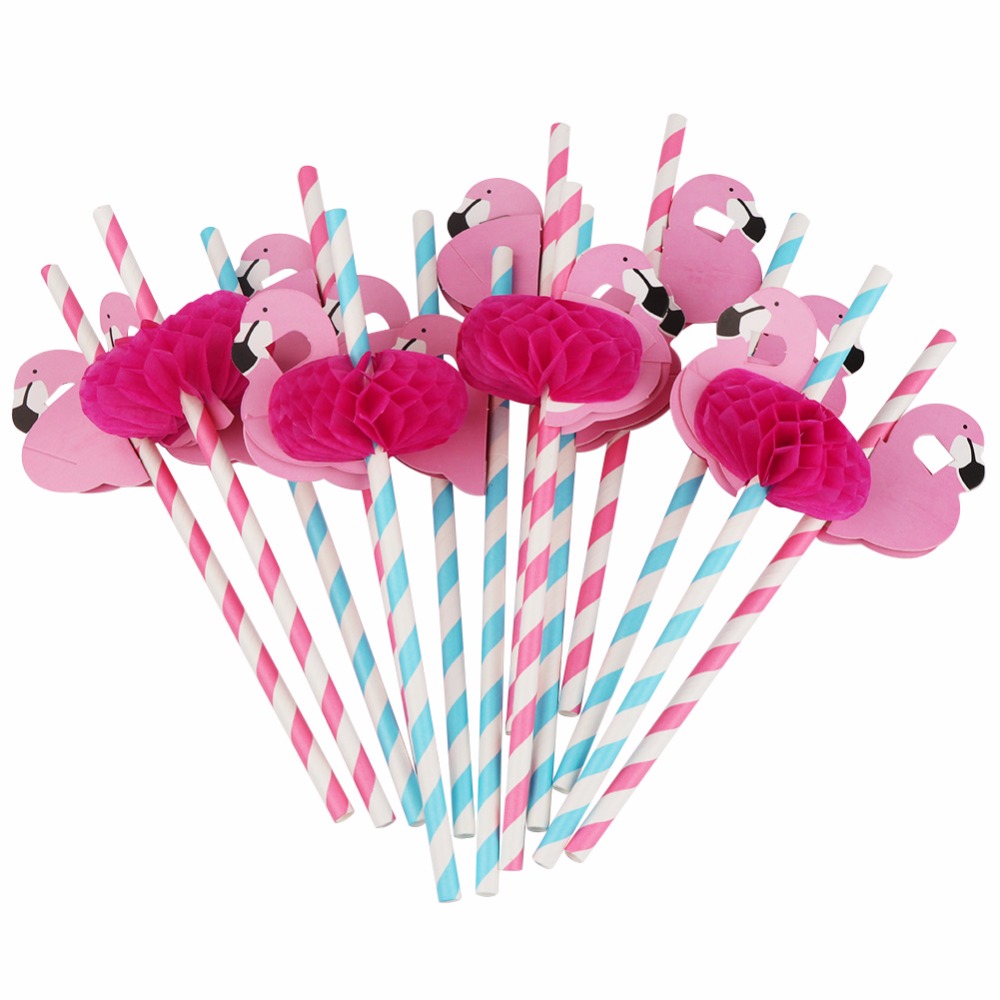 

Eco-Friendly 100pcs Flamingo Paper Straws Drinking Straws Hawaiian Party Decor Disposable Tableware Birthday Party Decorations Kids Qqsmj