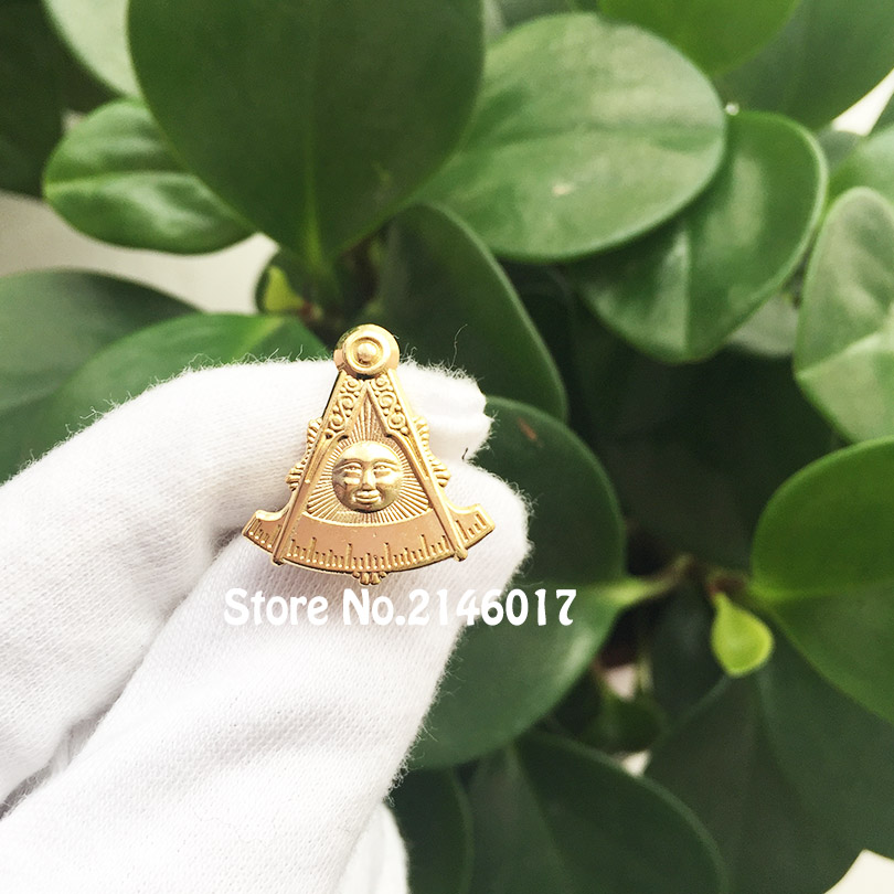 

100pcs Masonic Past Master Shining Lapel Pin Masons Souvenir Badge Custom Pins Brooch Freemason Metal Craft Gold Color Freemasonry Masons, Gray
