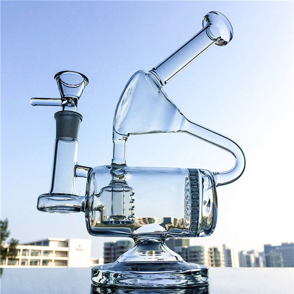 

Special Large Glass Bong 9 Inch Water Pipe Big Recycler Dab Rig comb Percolator Bongs Inline Perc Oil Rigs 14.5mm WaterPipes WP143