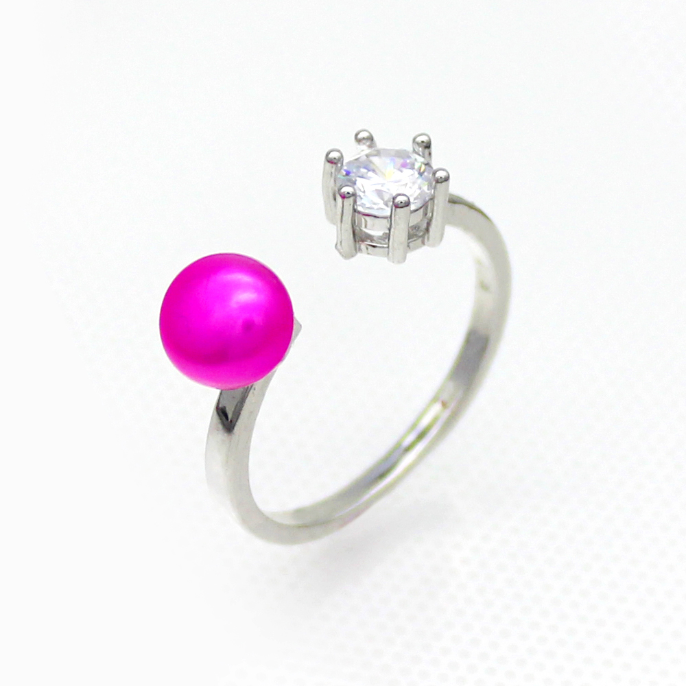 

Premium Freshwater Pearl Silver Ring, Women's Designed Ring (Ring Pearl has 28 Colors)