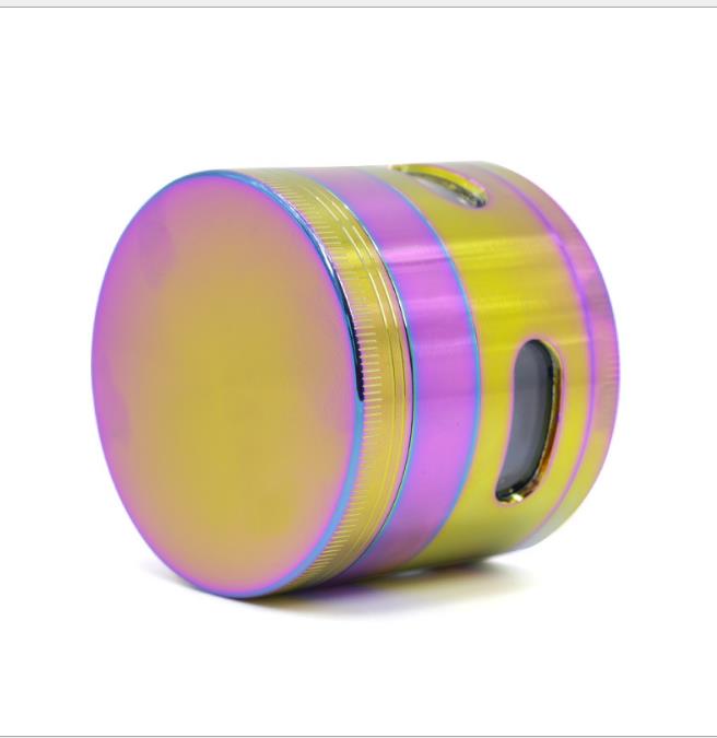 

New 63 Mm Diameter 4 Layer of Zinc Alloy Blue Rainbow Color Side Window Grinding Smoke Dazzle Colour The Smoke Cracker