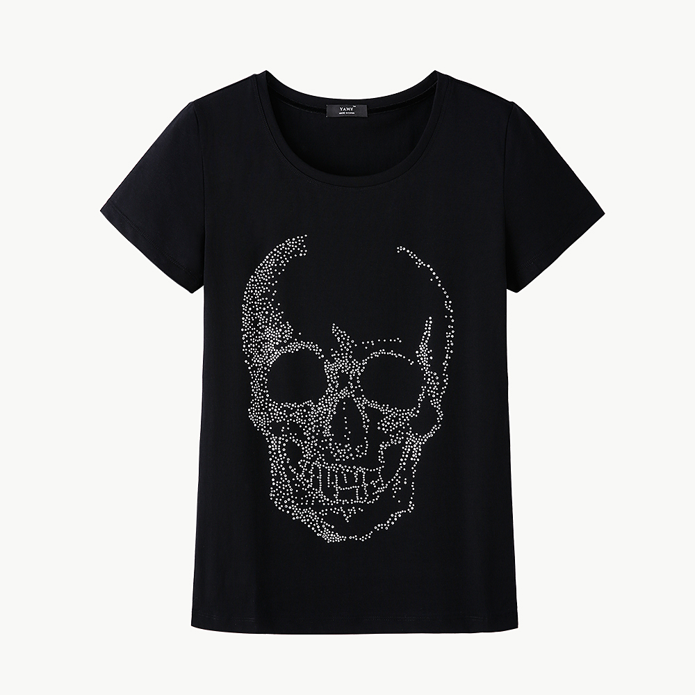Camicia DA DONNA STRASS TESCHIO FIOCCO ROSA Cute Skull Grandi Dimensioni Oversize NUOVO