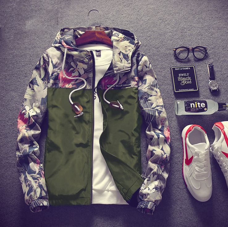 

Spring Autumn New Fashion Slim Fit Young Men Hooded Jacket Thin Jackets Man Casual Windbreaker Top Quality Plus Size S-5XL, Gray