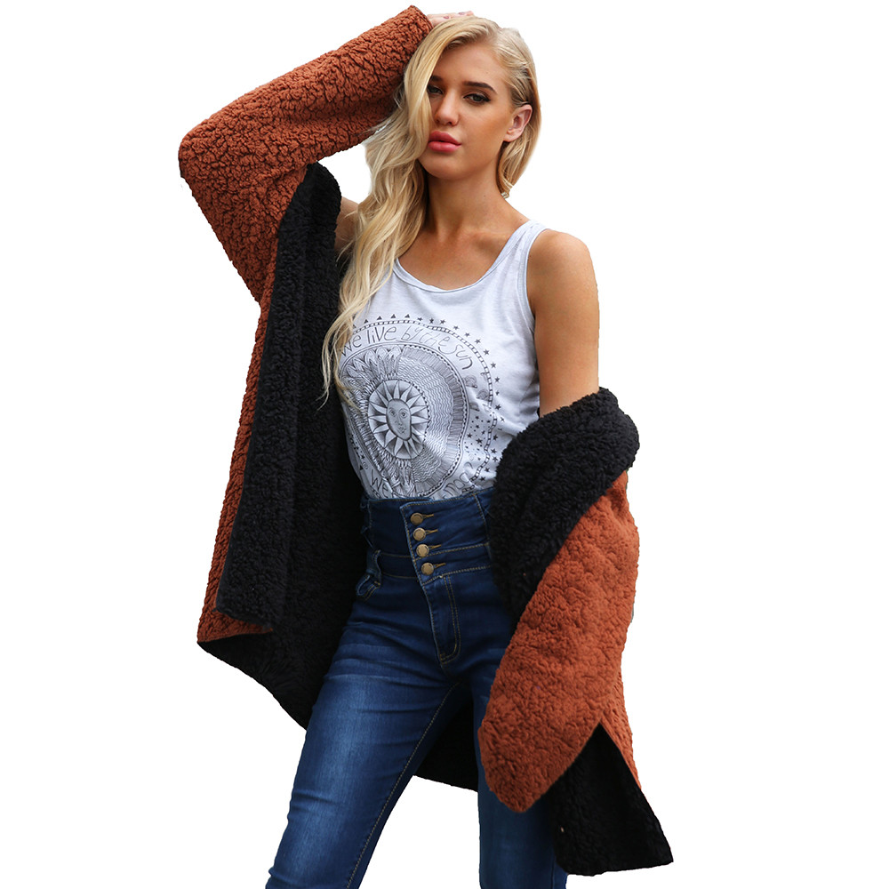 Winter Großhandel Dicke Ovearcoat 2018 Jacke Lange Damen Künstliche Teddy Mantel Oberbekleidung Kapuze Oberbekleidung Mit Wolle Winter Parka Damen Von WCeodQrxBE