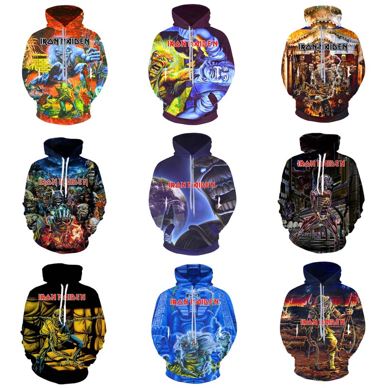 

Iron Maiden Hoodie Couple Sweatshirt Men Women Unisex Hoodies Real Dead One 3D Print Hoody Sweater Jacket Pullovers 10 Styles, Ilh-014