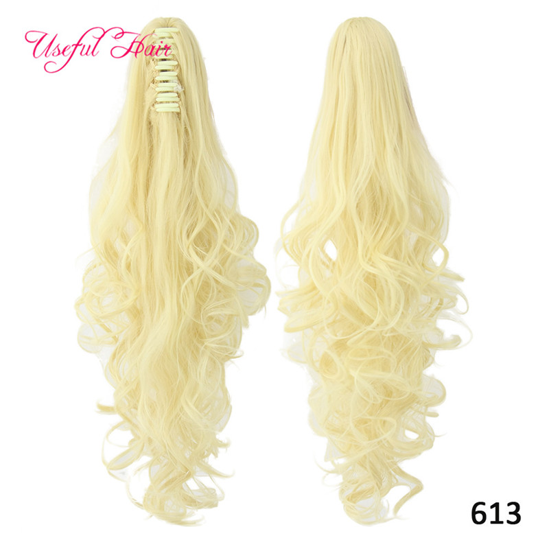 

blondr hair long ponytails Synthetic Ponytails Long Curly Claw Ponytail Clip In Hair Extensions Hairpiece Pony Tail Synthetic High Quality