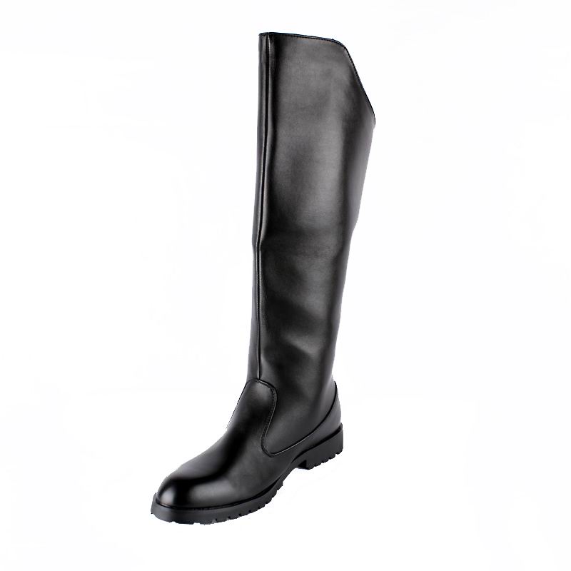 

Hot Selling Men Black Knee High Boots British Desiger Round Toe Back Zip Long Boots Shoes Man Motorcycle Boot Hombre Chaussure Size 37-44