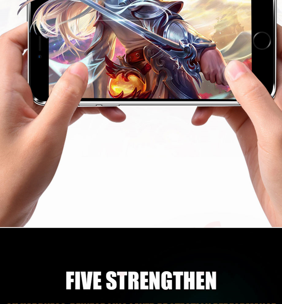 Aleación de Aluminio 7D Vidrio Templado para iPhone 6 6S 7 Plus Completo Protector de Pantalla pr