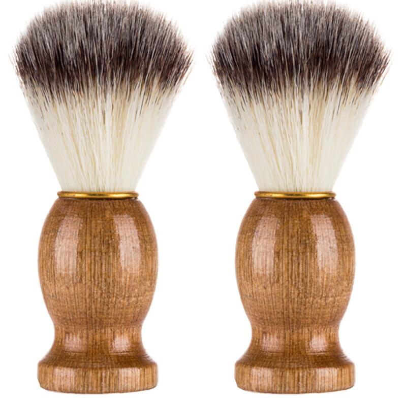 Men Beard Brush synthetic bristl Men's Shaving Brush Barber Salon Men Facial Beard Cleaning Tool Make up Brushes-image-413394694