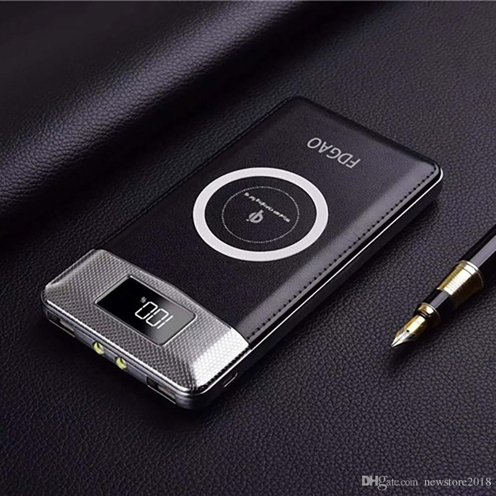 

Qi Fast Wireless Charger 10000mAh Travel Power Bank Dual USB LCD Exteranl Battery Mobile Phone Charger for iphone android