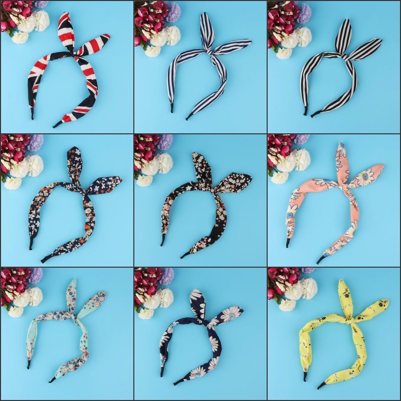 

Retro Rabbit Ears Hair Band Floral Fabric Butterfly Bownot Hair Braiders Hair Styling Braider Accessories Tools For Women