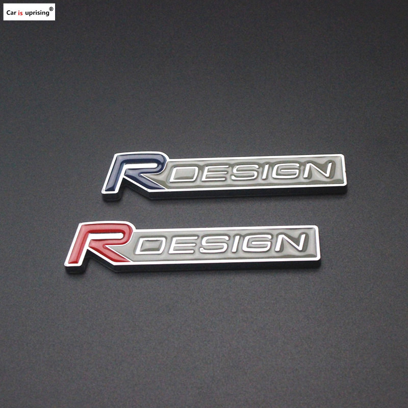

3D metal Zinc alloy R DESIGN RDESIGN letter Emblems Badges Car sticker car styling Decal For Volvo V40 V60 C30 S60 S80 S90 XC60, Blue