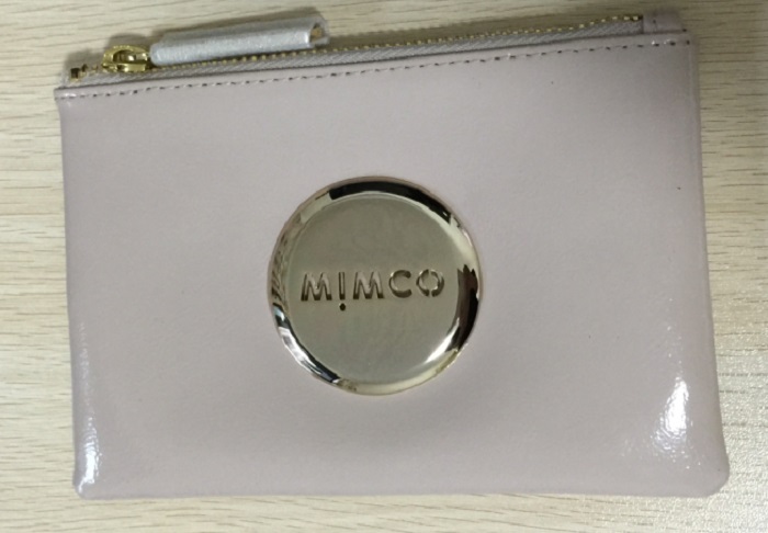 

mimco patent vanilla leather gold logo mim pouch no dustbag, Red;black