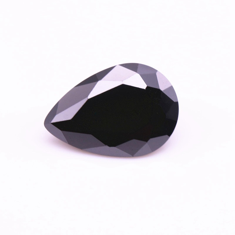 

200pcs/lot 5x7mm-9x11mm 3A Cubic Zirconia Black Pear Cut Synthetic Loose Gemstones 5 Sizes For Sterling Silver Jewelry Making Wholesale