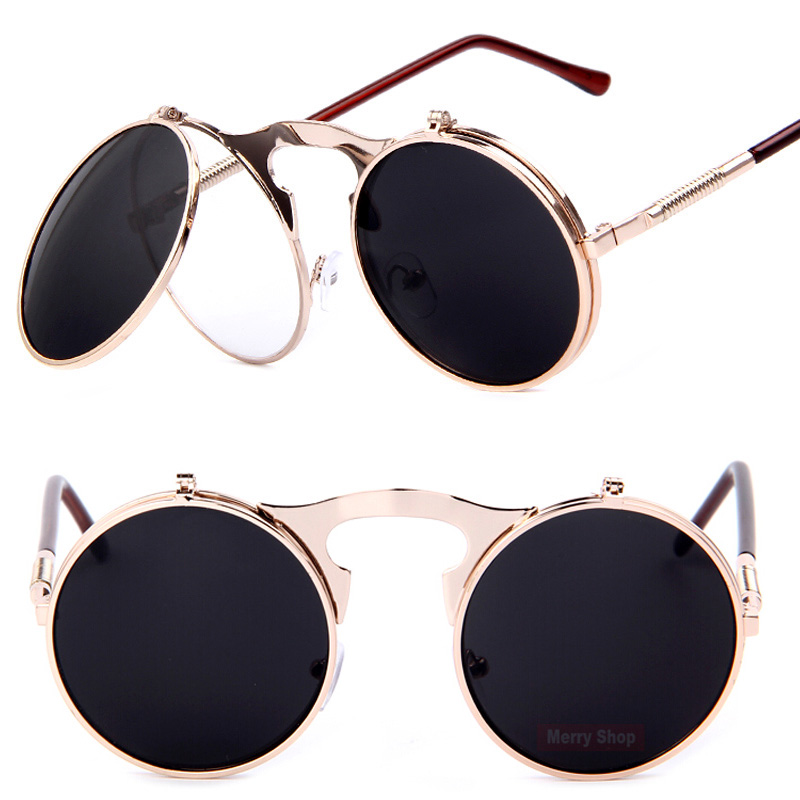 

Arrival VINTAGE Sunglasses round Designer steam punk Metal Women Coating Sunglasses Retro CIRCLE SUN GLASSES UV400