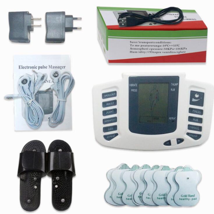 

Wholesale Electrical Stimulator Full Body Relax Muscle Digital Massager Pulse TENS Acupuncture with Therapy Slipper 16 Pcs Electrode Pads