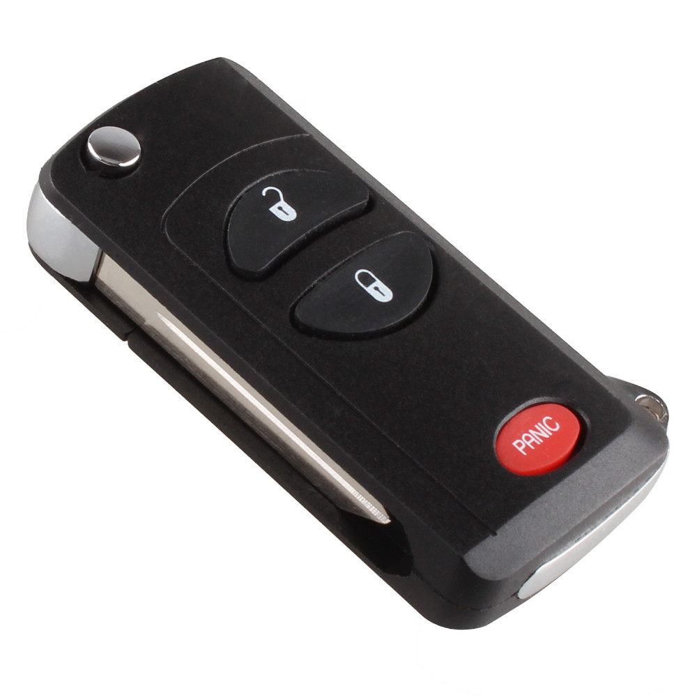 New 3Button PanicFlip Folding Keyless Remote Fob Key Shell Cover Case For Car Chrysler Dodge Jeep-image-415174334