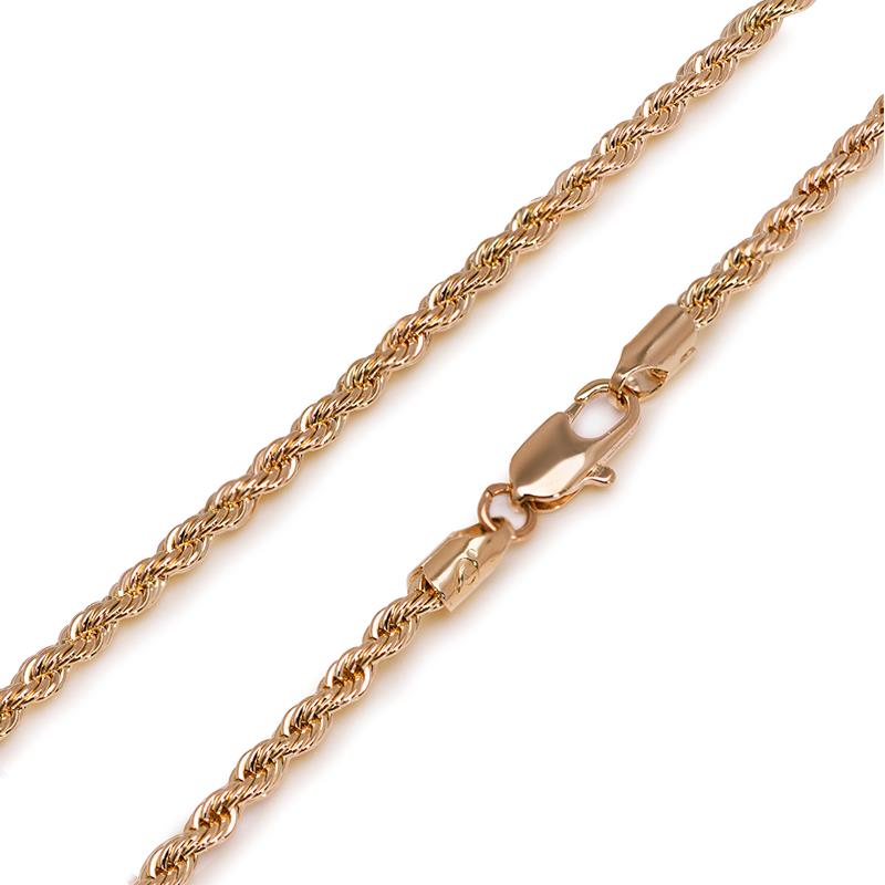 

(277N) (60cm * 4 mm ) Lead and Nickel Free Chain Rope Necklaces for Men 18k Yellow Gold Plated