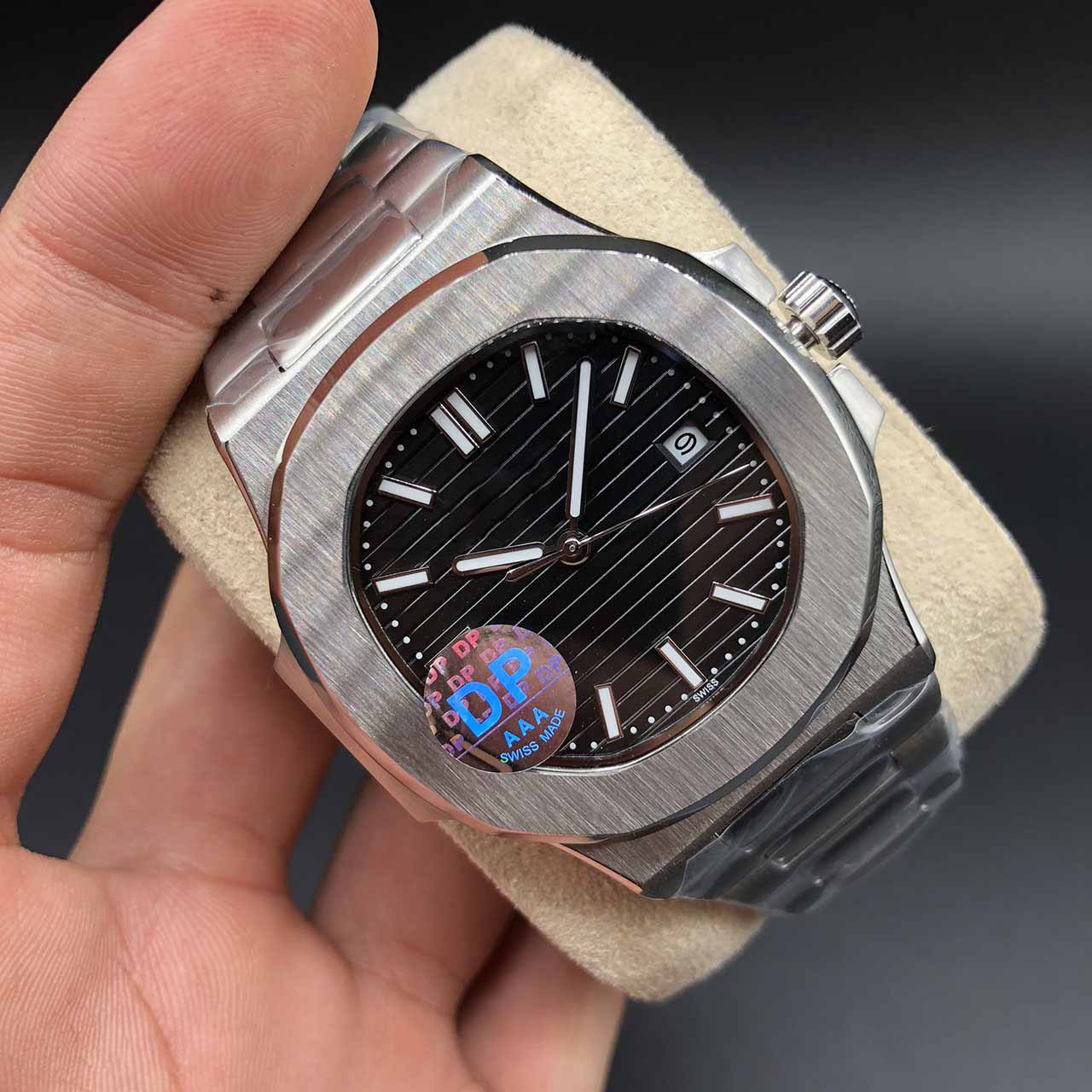 

Joan007 Top Quality Blue Dial Asia 2813 Movement Sapphire Wristwatches 40mm Mechanical Transparent Automatic Mens Watch Watches, Brown box