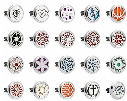 

1PCS Cross Snakeflake Flower 30mm Alloy Car Diffuser Locket Vent Clip Aroma Perfume Magnetic Locket With 10p Free Oil Pads HG239-255