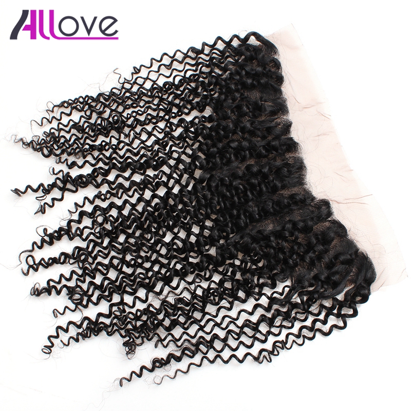 

Allove 10A Brazilian Hair Weave Lace Frontal Curly Weave Ear to Ear Lace Frontal Malaysian Lace Frontal Peruvian Indian Virgin Hair, Natural color