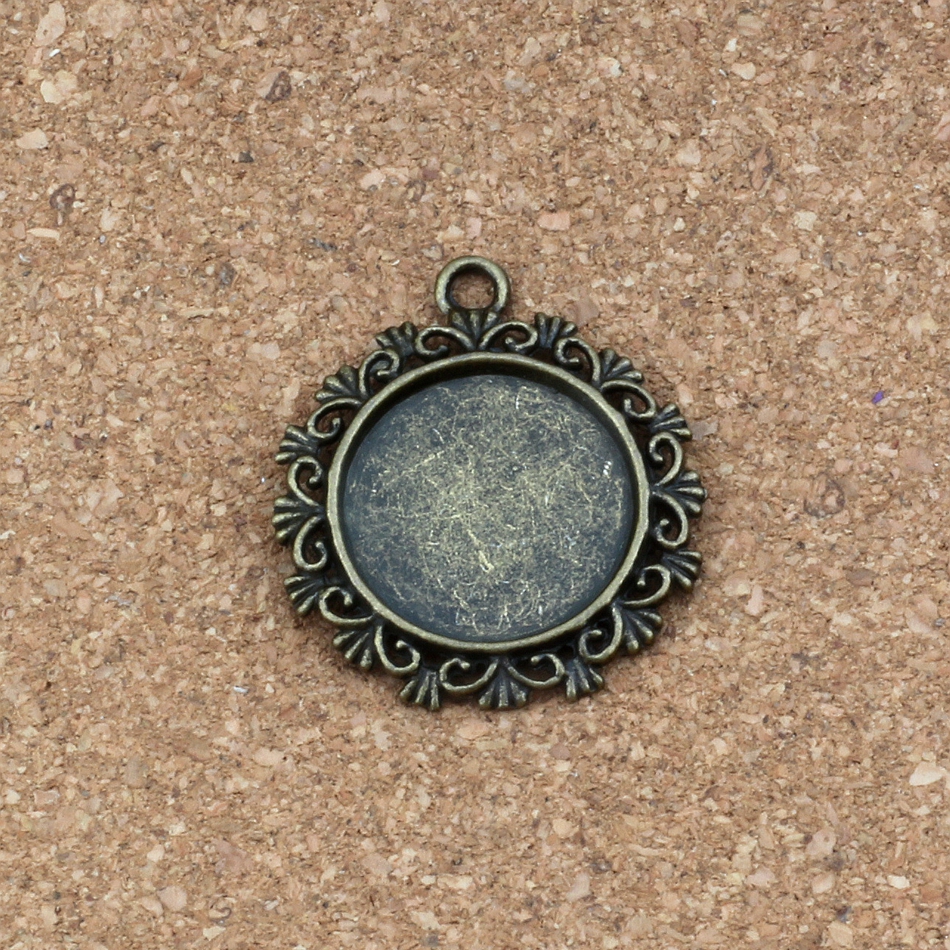 

50Pcs Alloy Round Photo Frame Charms Pendants For Jewelry Making Bracelet Necklace DIY Accessories 30x34mm A-333