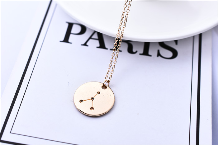 

10pcs Unique Cancer Constellation Necklace Jewelry Round Coin Cancer Map Diagram Zodiac Astrological Sign Necklace Birthday Gift