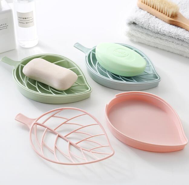Plastic Fish Bone Shaped Soap Dish Soap Box Tray With Drain For Kitchen Bathroom