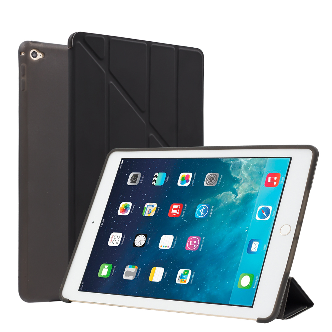 For IPad Air 2 Air 1 Case Silicone Soft Back Ultra Thin Slim PU Leather