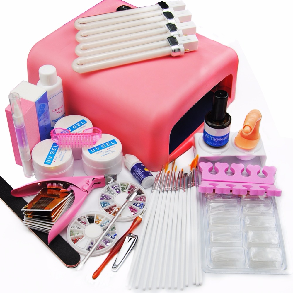 MANUICURE SET 36W UV Lampe ongles GEL GEL POLISSE SET GEL UV GEL BASE GEL TOP COULEAU DE FICHIER PHOTOS DE NAIL TOINTS KIT TOUT POUR NOUVEAU