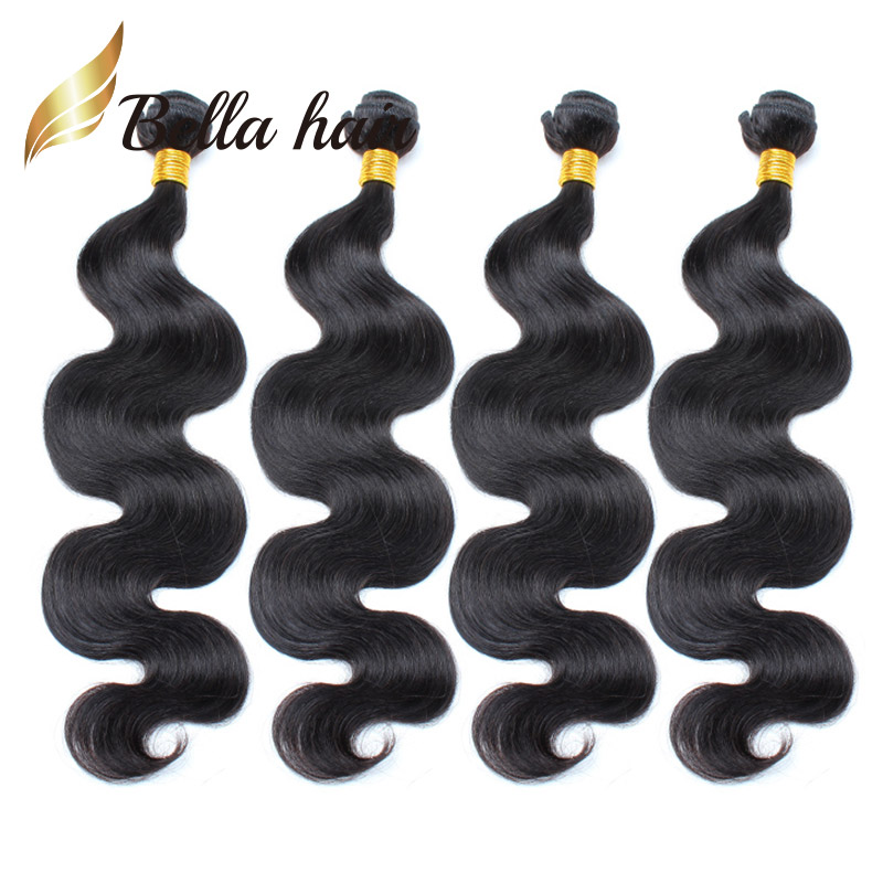 

bella hair 100 unprocessed brazilian extension natural color hair weave 4 bundles 9a wavy body wave