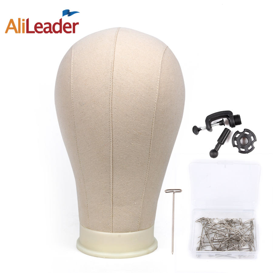 Alileader Toile Head Head Manequin Head Perruque Perruque Coiffoir avec un visage de trou de montage avec support pour chapeau de perruque