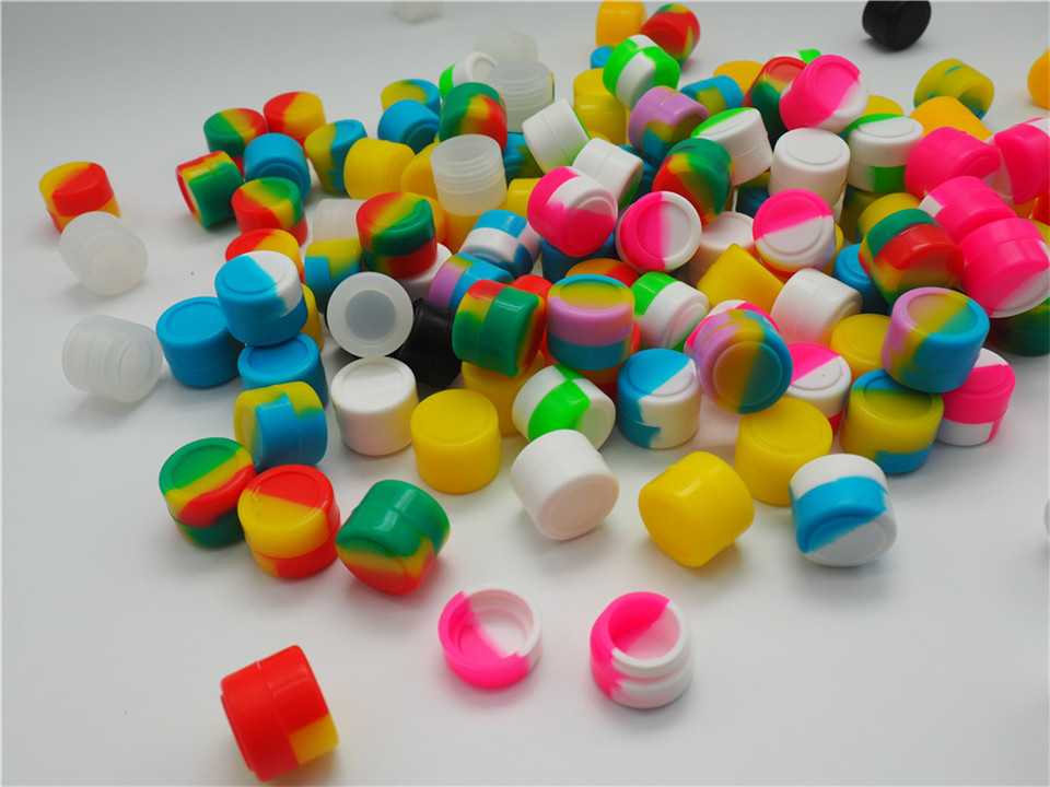 

Wholesale 2ml Silicone Jars Dab Wax Container Silicone Container For Wax Silicone Non-stick Container With Round Shape 100pcs lot