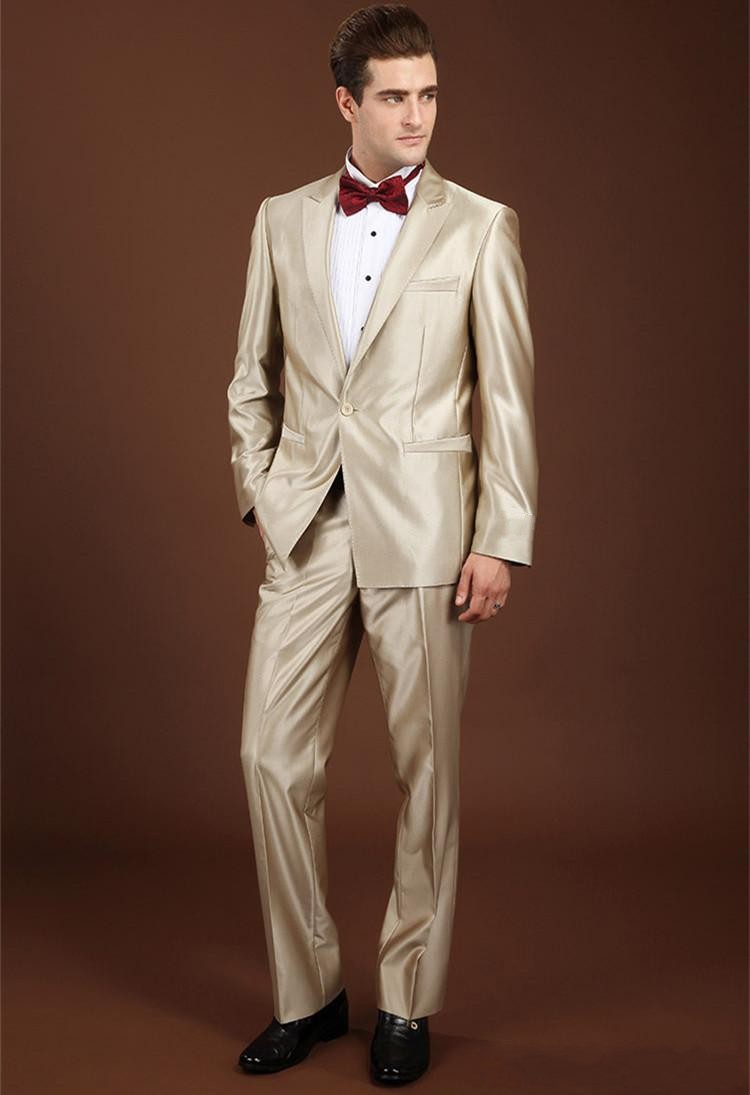 

New Arrival Groom Tuxedos Peaked Lapel One Button Excellent Groomsmen Men Formal Suits Business Prom Suit (Jacket+Pants+Bows Tie)NO:71, Same as image