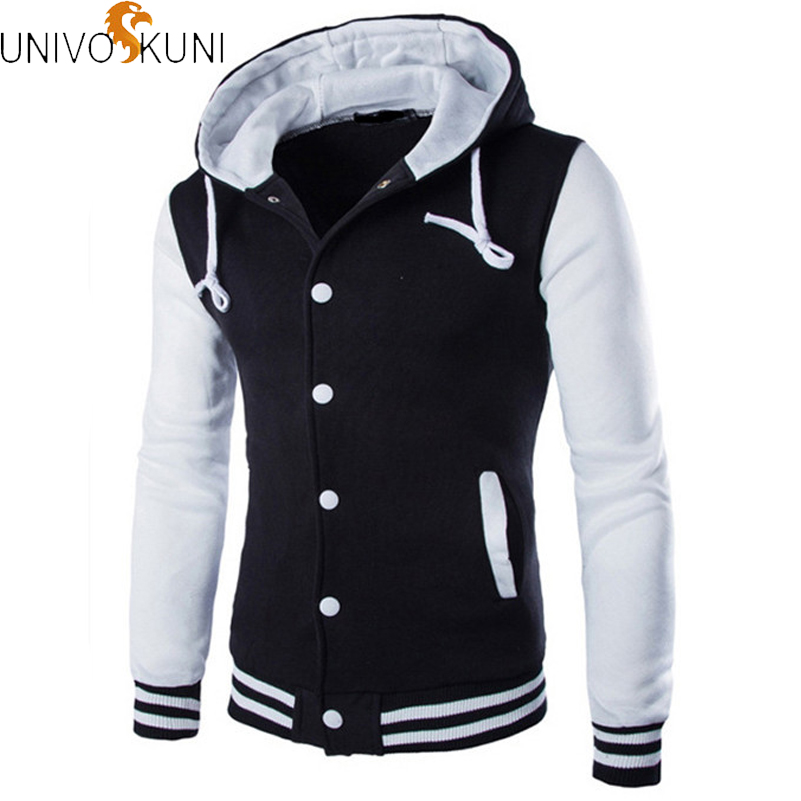 

UNIVOS KUNI 2018 New Casual Men Hoodies Longsleeve Hit-color O-neck Collar Sportswear Hoody Sweatshirts Fashion Men Hoodies O523, Gray