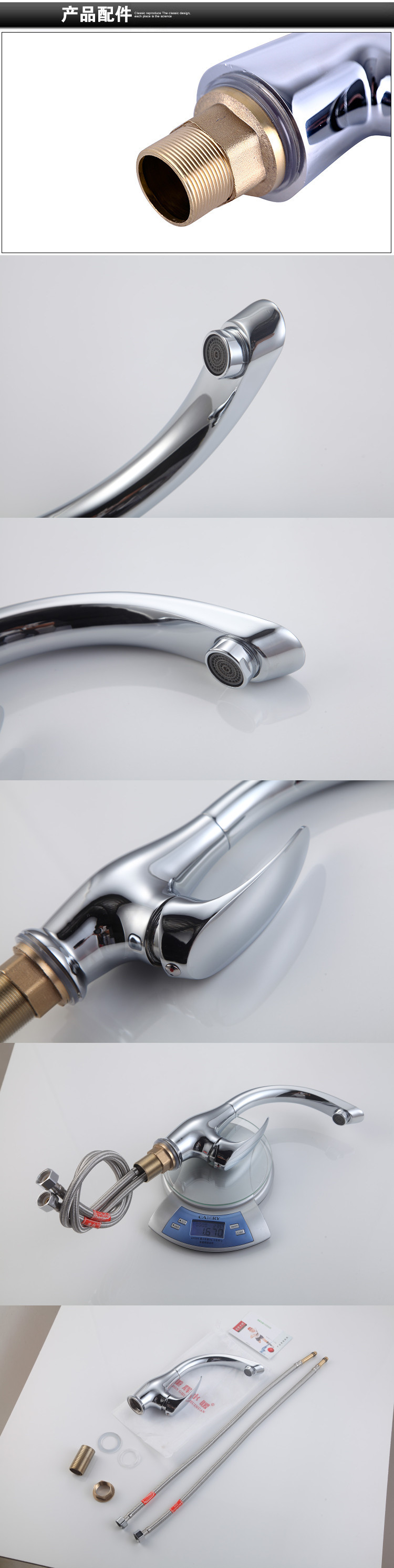 para agua fr/ía de Crosswise Grifo monomando para lavabo de cocina cromado para montar en la pared