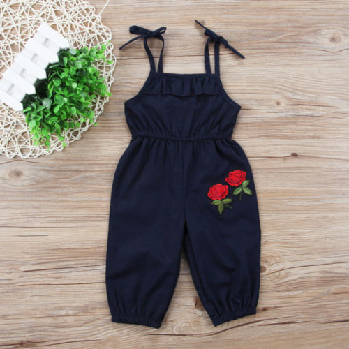 Mode Enfants Bébé Filles Strap Fleur Sling Halter Grenouillère Playsuit Outfit Vêtements