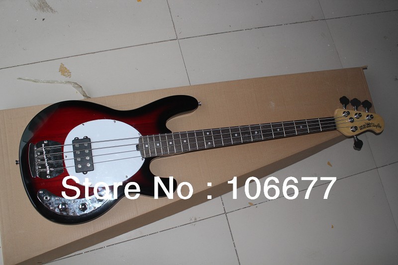 

Free Shipping Hot High Quality Ernie Ball Musicman Music Man Sting Ray 4 Strings Red Sunburst Electric Bass Guitar In Stock