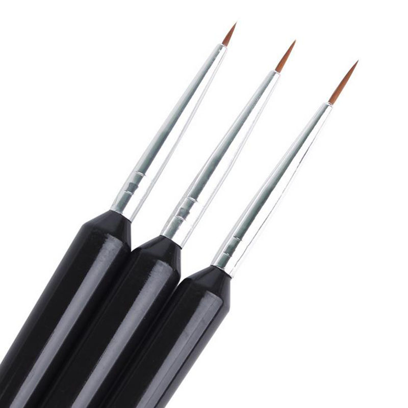 Nail Art Painting lines Pen Brushes 3pcs/set Black Ultrathin Drawing Professional Drawing Lines Brush Pen Tools Wholesale H2 C009-image-416299036