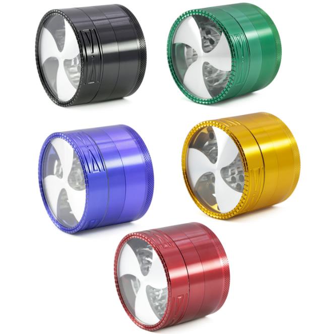 

New Four Layer Aluminum Alloy Diameter 63mm Three Flower Cover Cigarette Grinder