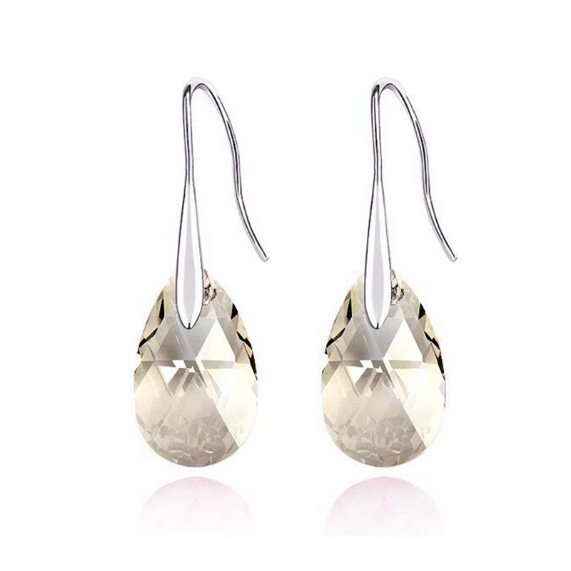 Dangle Water Drop Earrings Crystals from Austrian White Gold Plated Piercing Women Party Accessories 2019 Christmas Gifts