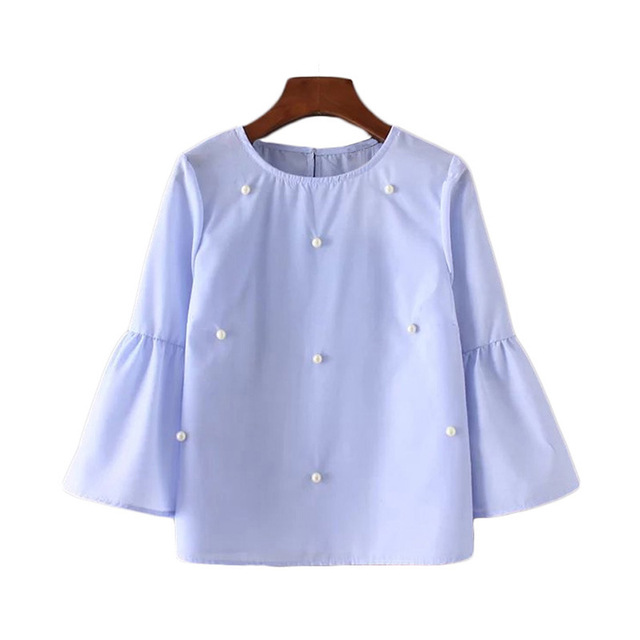 blusas con perlas de moda