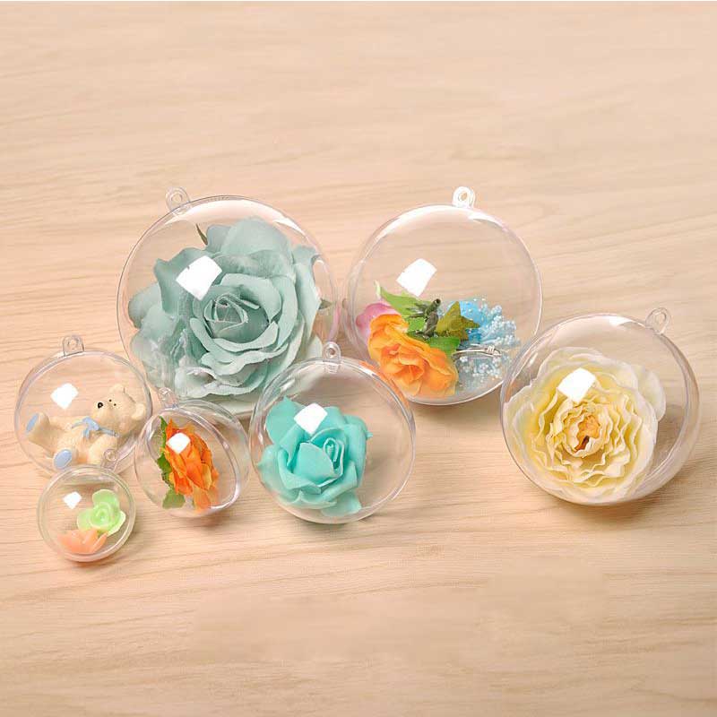 

50pcs Christmas Decorations Openable Transparent Plastic Christmas Ball Baubles 4cm-14cm Christmas Tree Ornament Party Wedding Clear Balls