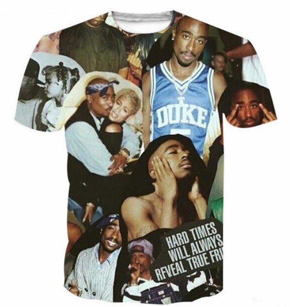 

Latest New Fashion T Shirt Men/women Rapper Tupac 2Pac/Biggie Funny 3D Printed T-shirts Hip Hop Style T-shirt Streetwear Summer Tops A06, Multi