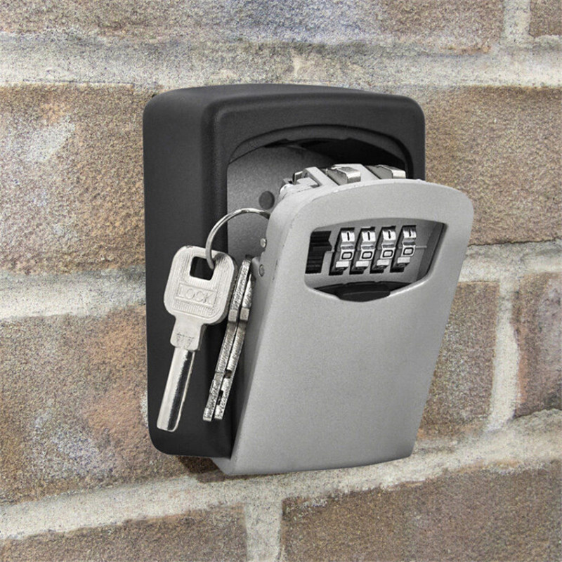 

Outdoor security password key box padlock box decoration home wall - mounted company metal password storage, As pic